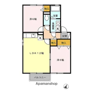 アルトインテルノ【102号室】の間取り