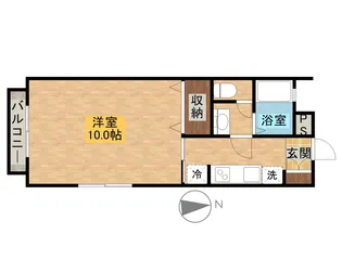 シャレー桜井新町 D棟【201号室】の間取り
