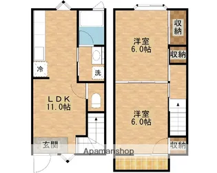 千葉県木更津市祇園【テラスハウス】の間取り