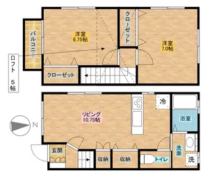 シャレー桜井新町B棟【B-2号室】の間取り