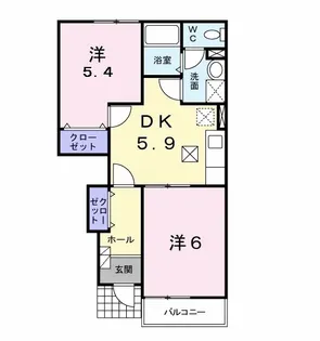 ソレアードC【1階】の間取り