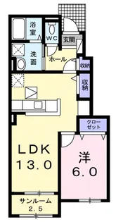 アリエル・ヴィオラC【1階】の間取り