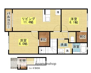 マーレ・ハマ A館【202号室】の間取り