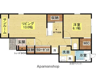 マーレ・ハマ B館【1階】の間取り