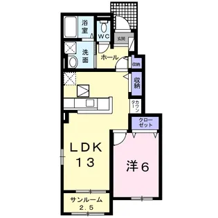 アリエル・ヴィオラ A【1階】の間取り