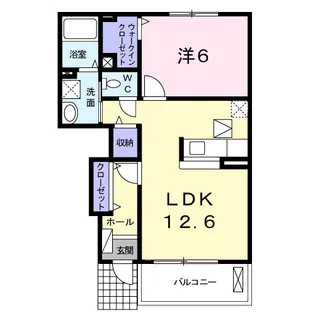 ローマ・アリエス・アイ【1階】の間取り