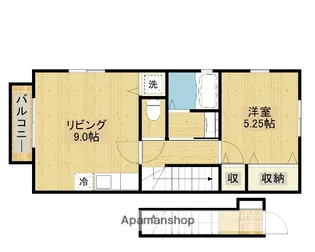 バードピア新田B棟【205号室】の間取り