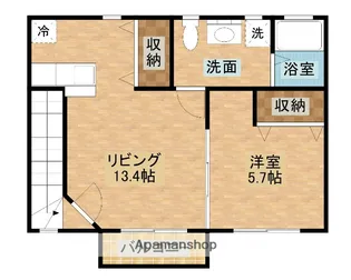 LA FLUER南片町【201号室】の間取り