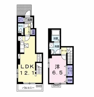 パレス ジェリカ Ⅲ A【1階】の間取り