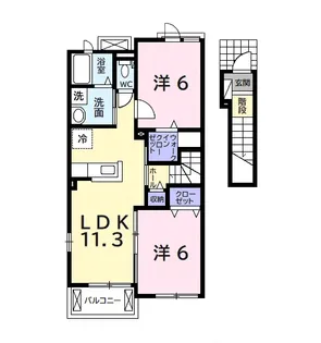 アルモニーⅡ【2階】の間取り