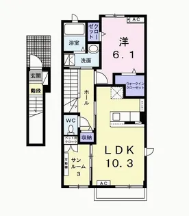 クロワール【2階】の間取り