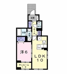 パピィ エーワン【1階】の間取り