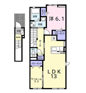 ナインストーン【2階】の間取り