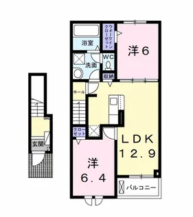 キャッスル ドマーニ 木更津【2階】の間取り