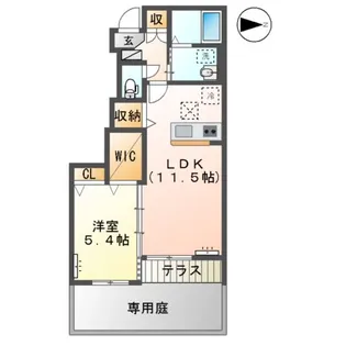 フォルテューヌF【1階】の間取り