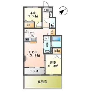 クレール【106号室】の間取り