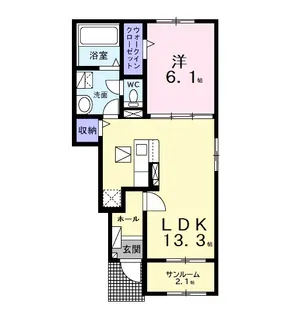 ヴィラヴェント・SISI Ⅰ【1階】の間取り