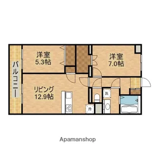 ヴィガラス木更津【505号室】の間取り