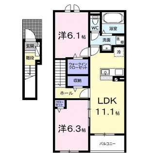 ベイサイドアクアB【2階】の間取り
