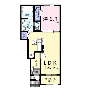 ベイサイドアクアA【1階】の間取り
