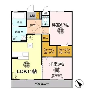 ソレイユⅠ【1階】の間取り