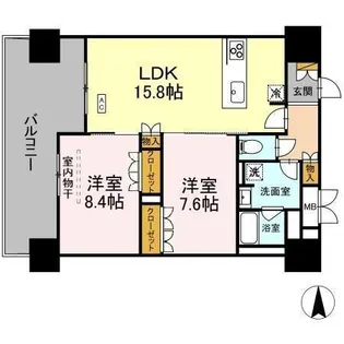 THE REJUVEPORT KISARAZU【0507号室】の間取り