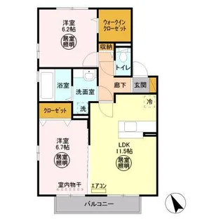 ヴェルデ コリーナ 弐番館【2階】の間取り