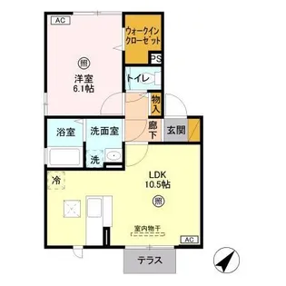 フェザント 西館【1階】の間取り