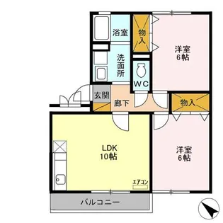 メゾン一の坪【3階】の間取り