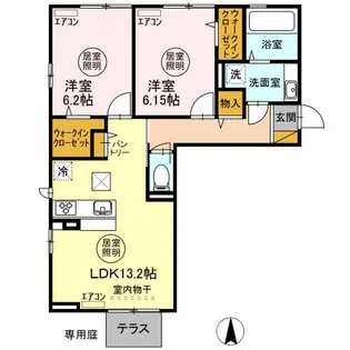 ゼフィール【1階】の間取り