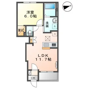 木更津市高柳字西ノ谷アパート【1階】の間取り