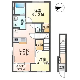木更津市高柳字西ノ谷アパート【2階】の間取り