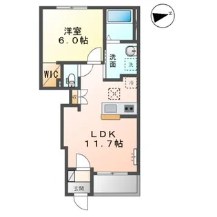 木更津市高柳字西ノ谷アパート【1階】の間取り