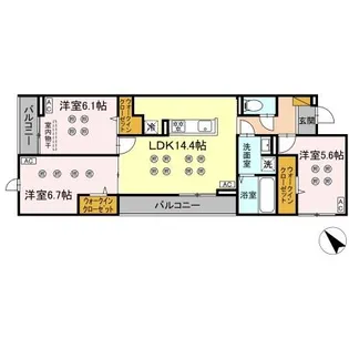 DーKISARIA WI【2階】の間取り