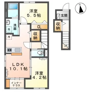 ソランジュ【2階】の間取り