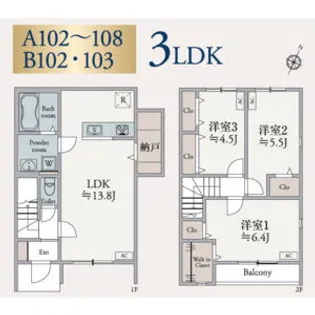 BONHEUR A【106号室】の間取り