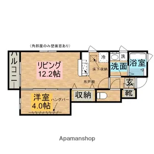 ヴィレッジ朝日【103号室】の間取り