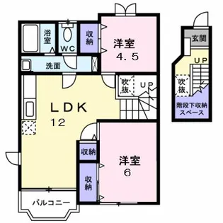 ソレアードメゾンB【2階】の間取り