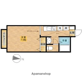 煉瓦館A【202号室】の間取り