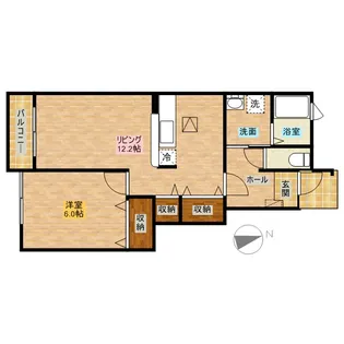 アンジュ ボワB【1階】の間取り