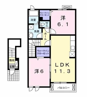 ヴァンベールB【2階】の間取り