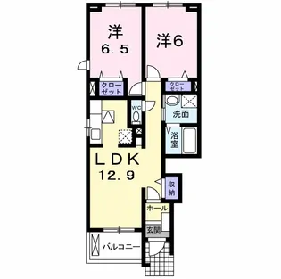 アンジュ ボワA【1階】の間取り