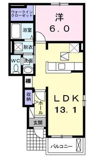コンフォルターブルB【1階】の間取り