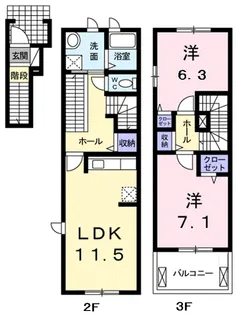 スタースクエア【2階】の間取り