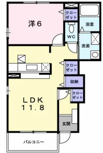 カーサセレーノ【1階】の間取り