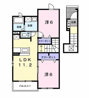 ヴァン シュヴァルⅠ【2階】の間取り