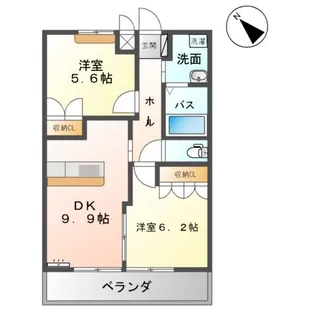 ソレイユ イワネ【205号室】の間取り