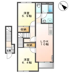シャン・ルシオール【2階】の間取り