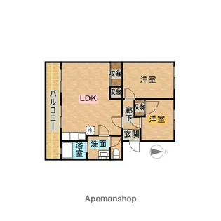 デュアルコート君津三直【201号室】の間取り