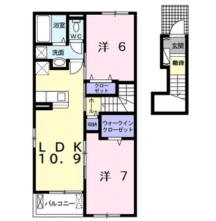 ベル・ウッド富津 Ⅱ【2階】の間取り